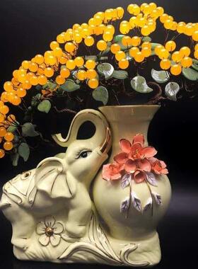 水晶紫发财树迎客松黄粉水晶髓发水晶树财风水晶玉摇钱树水摆件