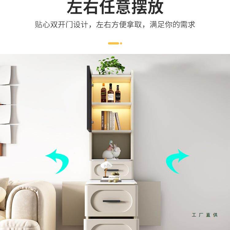 沙发边柜侧柜家用小茶茶台茶置桌物架简约客厅旁边几985边高柜子