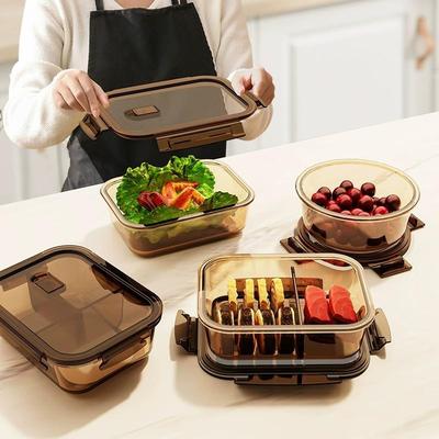 韩国进口饭盒微波炉加热上班族带饭专用可保鲜玻璃带盖水果密封碗