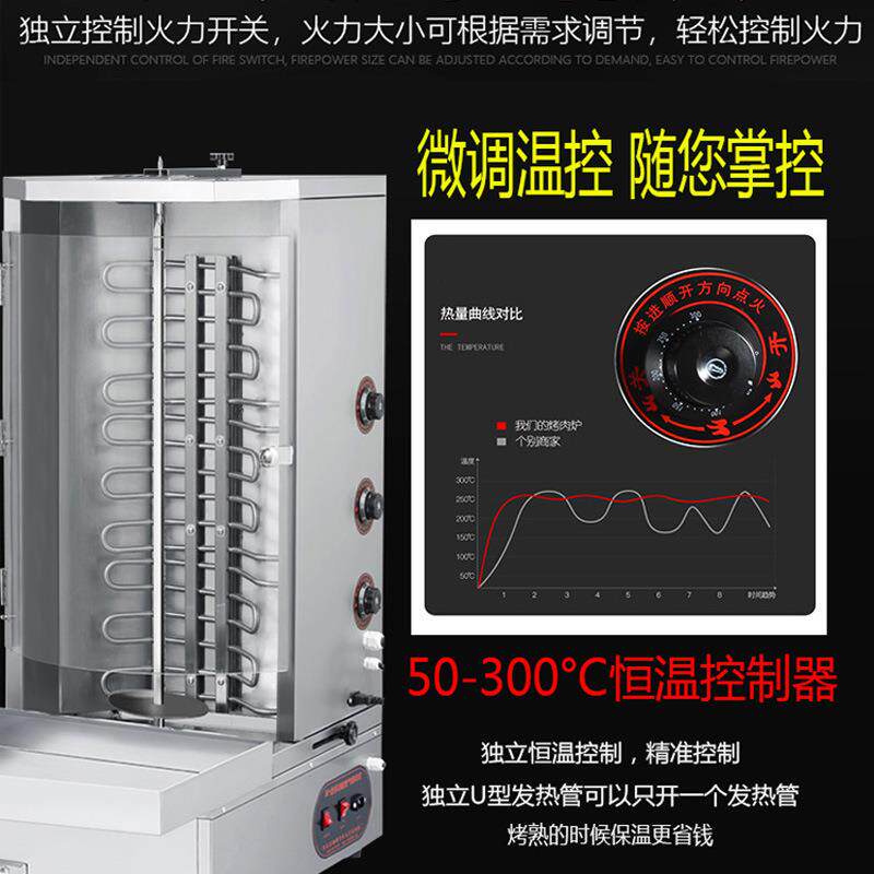 电热土耳其烤肉机商用纯电加热自动控温旋转烤肉拌饭机器肉夹馍机