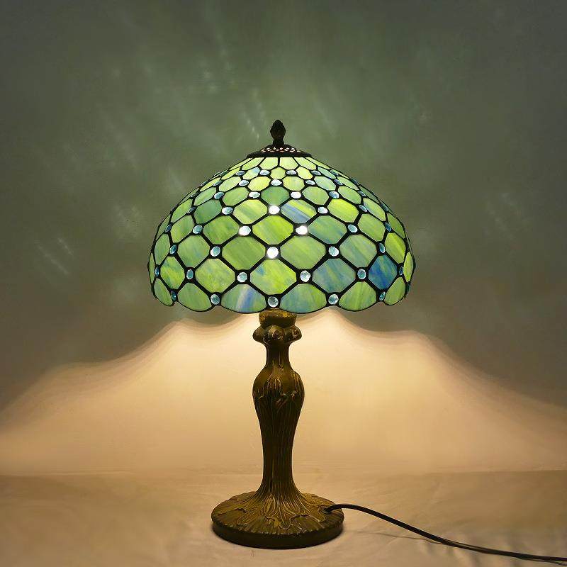 蒂凡尼简欧复古彩色玻璃12寸台灯奢华古典茶艺卧室床头酒吧台灯,家装灯饰光源,装饰台灯,淘宝优惠券,粉丝福利购,淘宝优惠卷