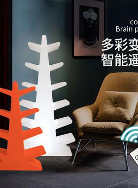 发光书架落地置物架家用客厅简易儿童书本架树形书桌面收纳架子