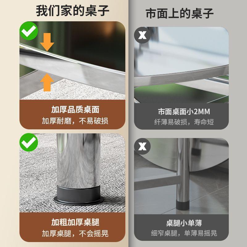 加厚满焊不锈钢圆桌可折叠分体圆桌家用酒店户外流水席大排档餐桌