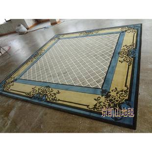 式现简约中正方形格子毛手工羊客厅茶代几743地毯大厅办公室接待