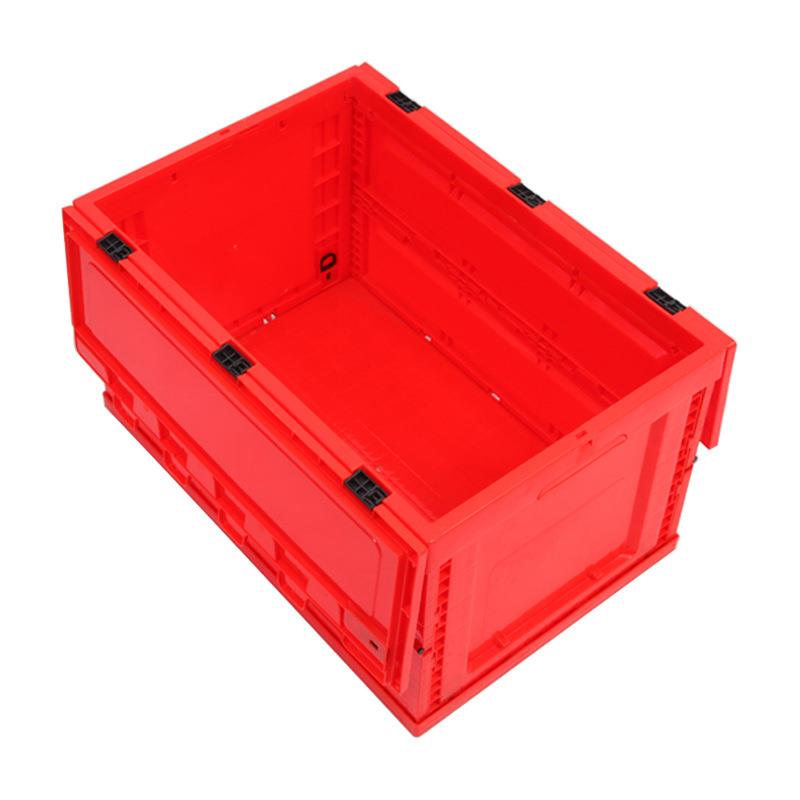 红色塑0料折储210车物折叠箱600*40叠箱子带盖加厚载储物收纳折叠