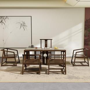 .茶台实PFD木一议件起批茶桌椅会新中式 全套商务茶几室18米组合荼