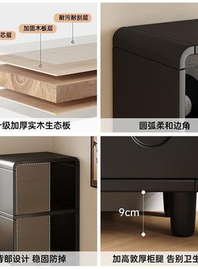 实木床头柜意式极简型置架DIF家用室床小物边收纳卧柜子替代品创