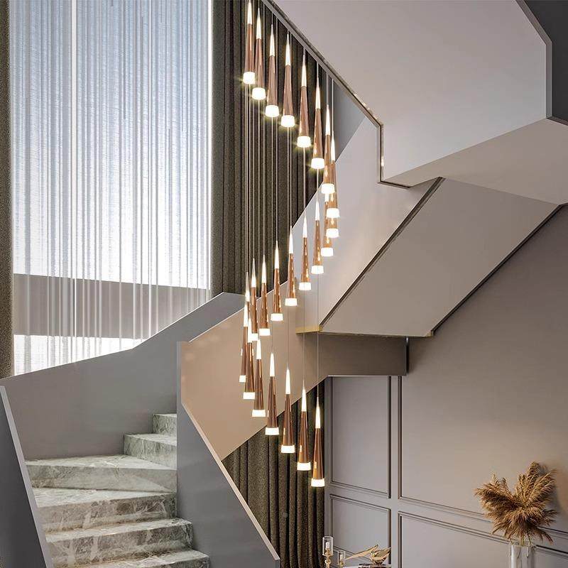 子转楼梯间复式楼旋挑高客厅锤灯轻奢别吊墅中空流星974雨楼梯吊,家装灯饰光源,智能吊灯,淘宝优惠券,粉丝福利购,淘宝优惠卷
