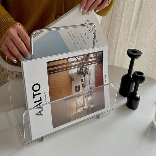 亚克力置71443519物沙架桌样面提厅手杂志架发边角书报收纳架客板