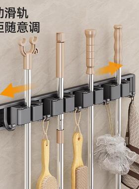 壁挂式拖把夹铝合金墙AL100529上打孔架卫挂间卡扣国挂钩生免德扫
