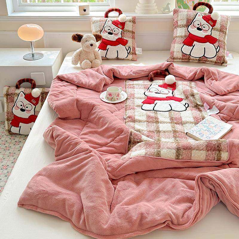 用2025新款长美拉德高西地抱枕被加厚折叠古本被子两冬季珊瑚绒绒,居家布艺,抱枕被,淘宝优惠券,粉丝福利购,淘宝优惠卷