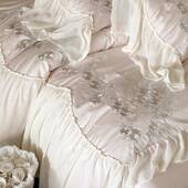 法式 20支提花上长绒棉床1四件全棉纯棉床单WZ100833床被套刺绣雪