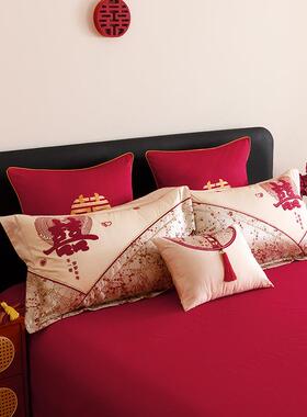 22新款长绒棉色织0提花婚庆结婚四件套多件ZJF57059床5单床盖款套