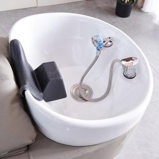 端理发店洗头床高网美发店红时尚 简冲XT012洗约陶瓷深盆半躺水床