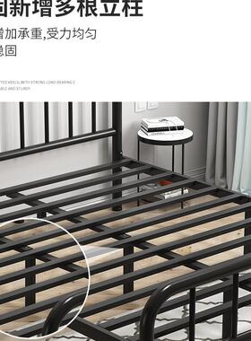 现代简约铁双人铁床床加粗加厚家用铁单艺成人儿童人钢架床985架