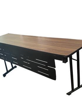 白色PVC圆桌胺配折YM-BT100工叠架宴会桌酒店桌可折叠三直板圆桌