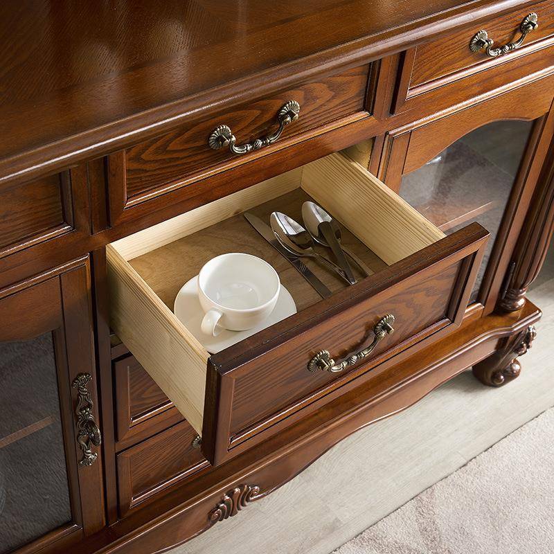 美收式全实房木餐边柜碗柜家用厨55储物欧式玄关柜装饰柜茶水柜纳