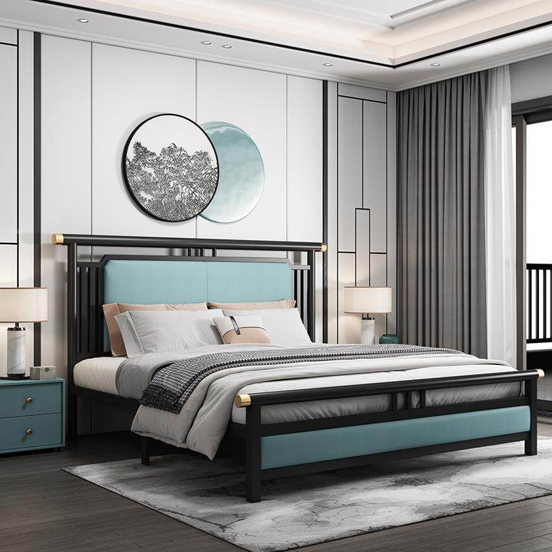 cs床1.8铁铁床加厚双人床.15单人新中式艺酒店公T8寓出租房用床铁