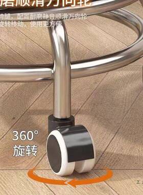 万向家轮小WPB凳子滑轮矮凳娃靠背带圆凳儿童小美椅子用缝凳修脚