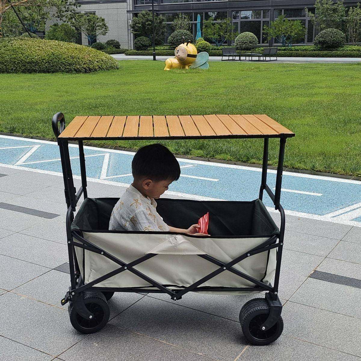 新款升夜降露营推车可折车厂家直供户外手推野餐营小拉车叠野营车