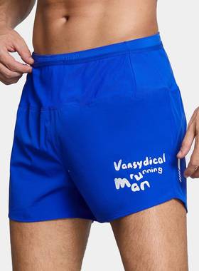 运动短男层夏季透气速干训练跑步五分裤双假两件袋82080三口分健