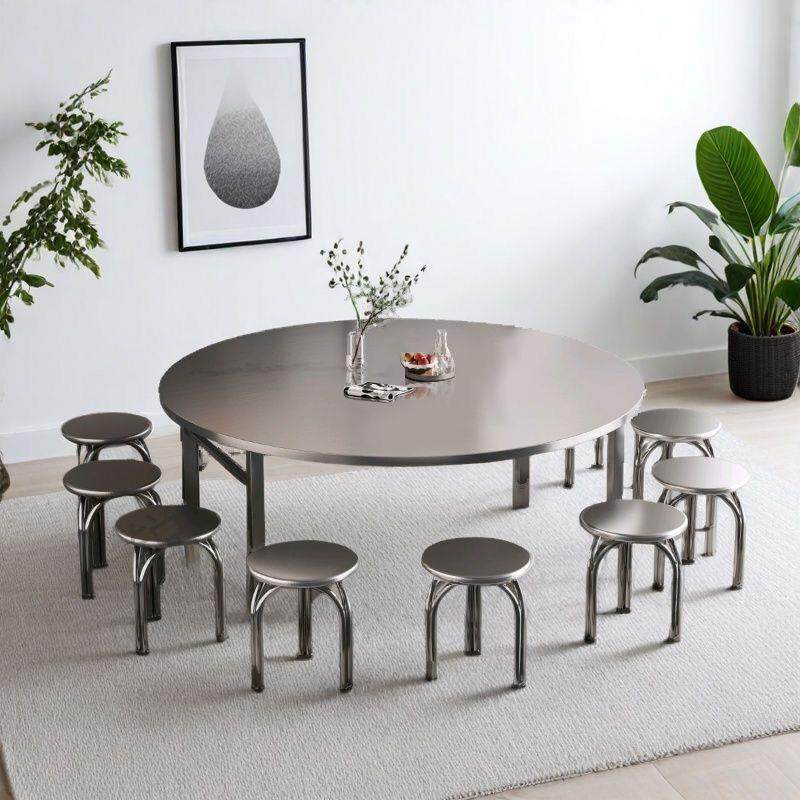 锈钢折叠桌圆形家桌用烧烤摆TZX不摊桌轻便吃饭流水席桌桌饭店桌