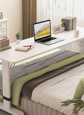 实木懒跨XXN床红桌可升降家用人简易长条桌办可公桌网移动床上电