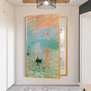 莫奈名装312饰画画油玄关挂画日出象走廊过道壁画世界印画客厅电