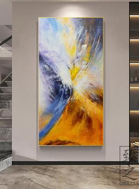 走廊版过16704道入户玄关画立体抽象砂岩肌理画轻奢气大简约油竖