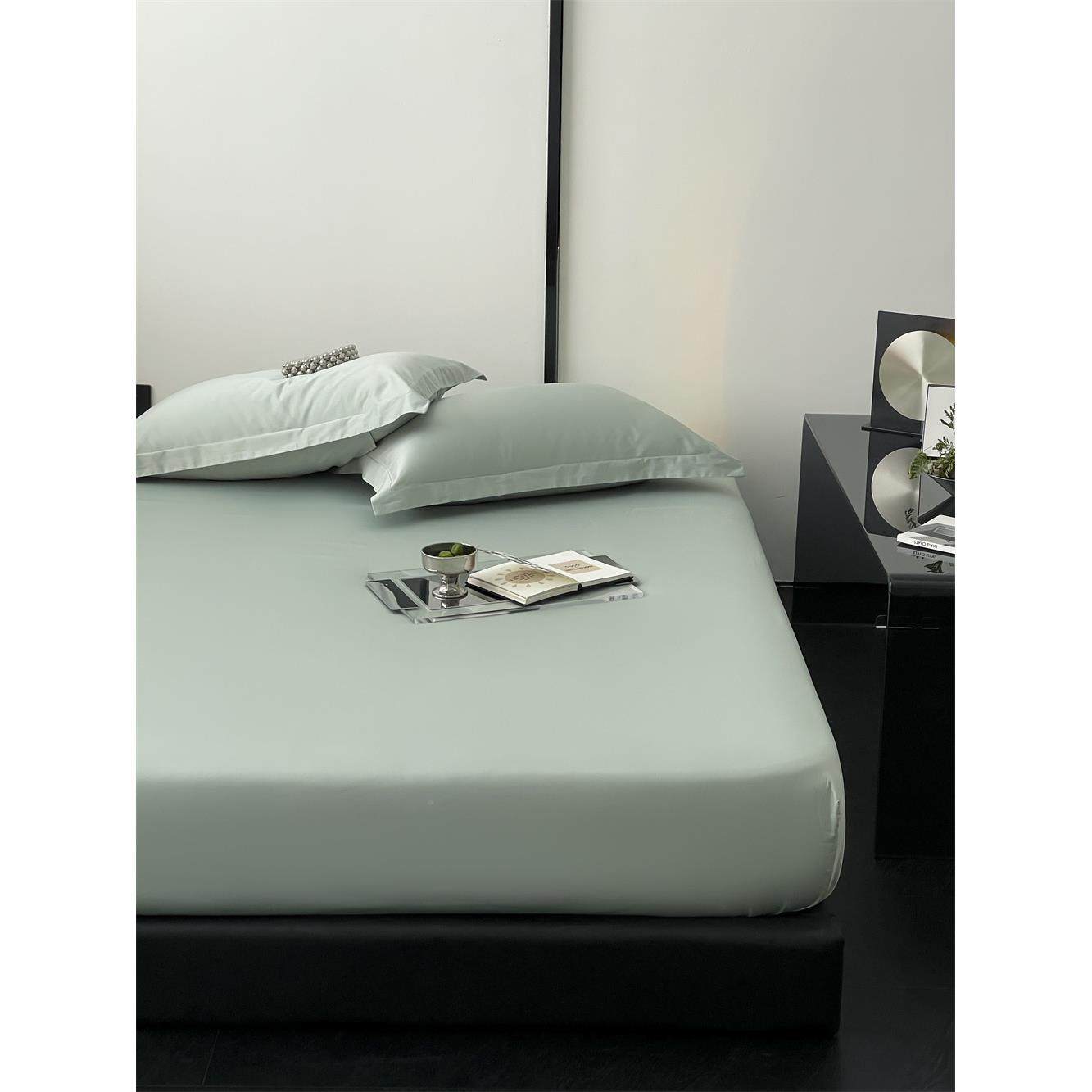 简约纯全SWSW棉100支贡缎色长床绒席棉床笠单件梦思床罩防滑双人