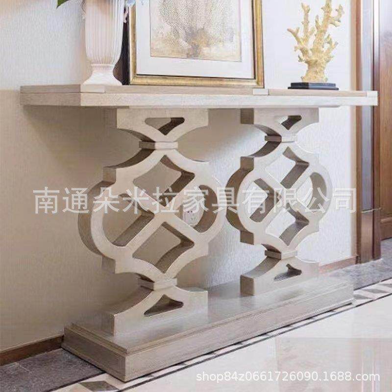 美式复隔古做旧at莫里印象客厅玄关台客厅r实走廊827木断端景台