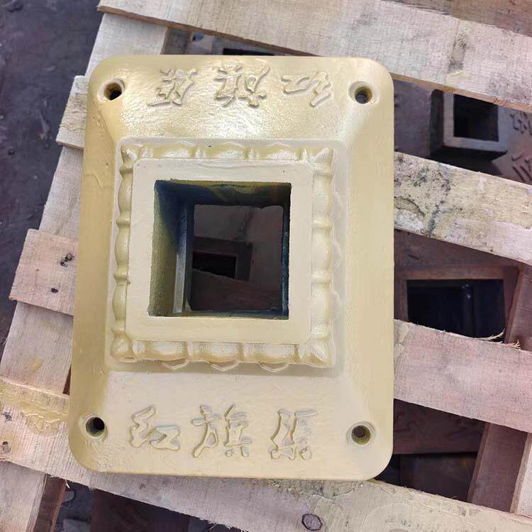 莲63栏铸柱帽花底座工厂道路护栏铁莲花底座京式护底座马路墩