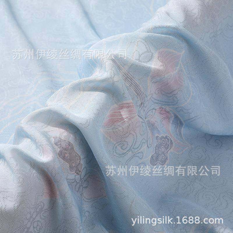 1经0蚕丝四绞罗布料水墨桑荷花真丝花罗面料0非遗吴罗织造LIC技艺,纺织面料/辅料/配套,丝绸布料,淘宝优惠券,粉丝福利购,淘宝优惠卷