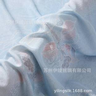 1经0蚕丝四绞罗布料水墨桑荷花真丝花罗面料0非遗吴罗织造LIC技艺