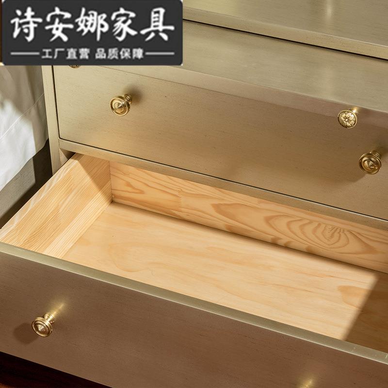 美式轻奢时物风床头柜现代简约实木ZLO刻床边柜简美尚储雕柜