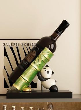 熊猫节高升创节意红酒酒架摆件轻奢高档斜放客餐厅eRj48Aw4边柜柜