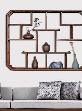 实木中式圆鸡翅木小博古墙上多宝阁壁挂式置物架挂古形MCR董摆件