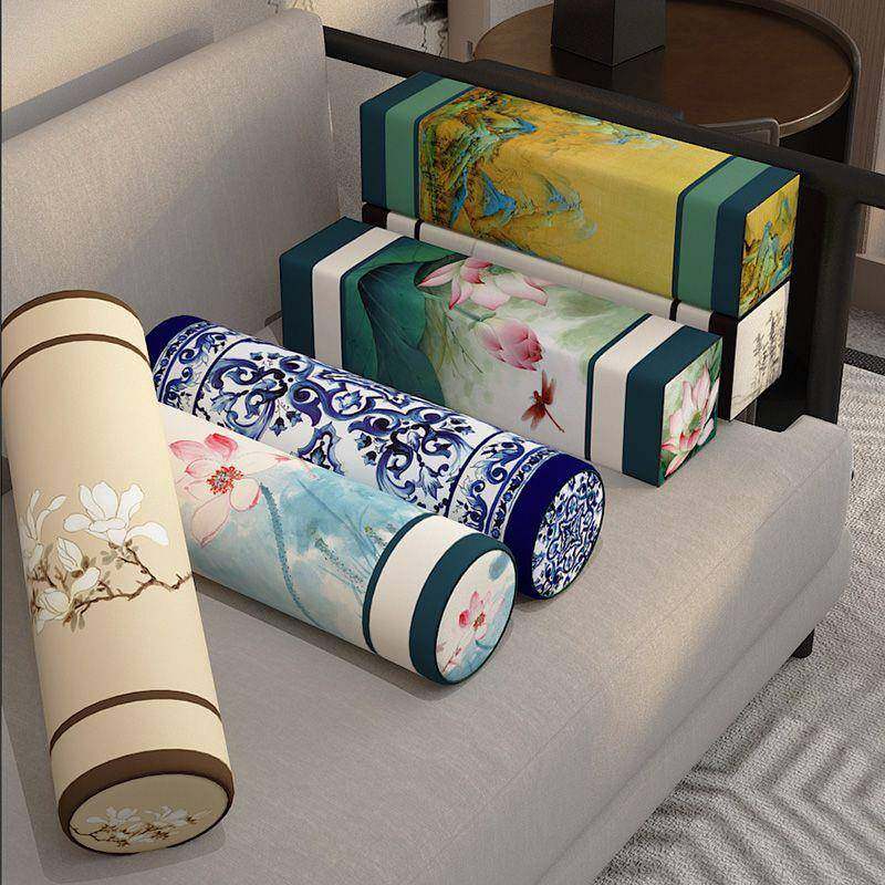 抱枕长条圆新柱中式荷花睡觉夹腿罗床可汉洗沙发CD100649扶手枕枕,居家布艺,抱枕被,淘宝优惠券,粉丝福利购,淘宝优惠卷