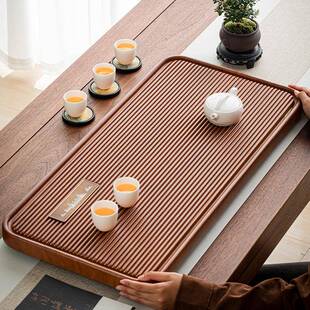 端茶盘家用2024加厚青山竹木托盘排水茶具干海泡茶高台茶茶电XJ青