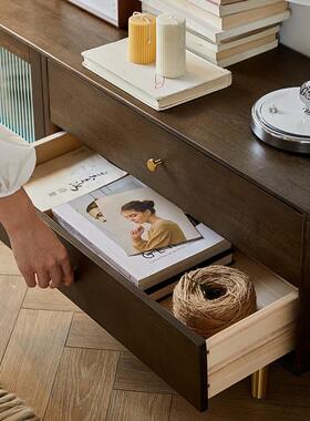 实木电视柜现代简约客家厅小型地户73521柜轻奢风茶具几柜