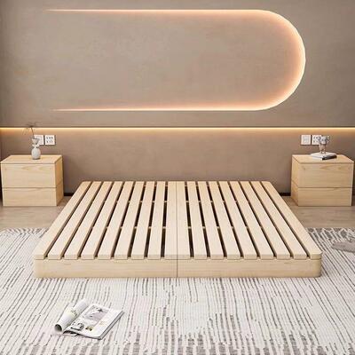 日潮式木床架骨架顾米霏实木12121榻榻床架出租房架骨落地防民宿