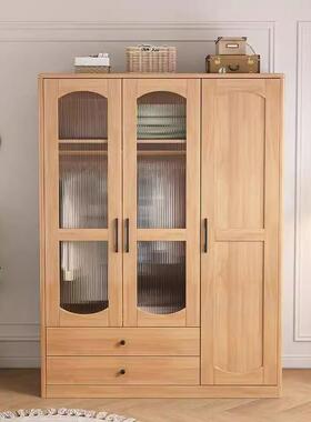 实衣柜木日式简约现代原木衣柜组木质家用卧合小户型WNX现室代大