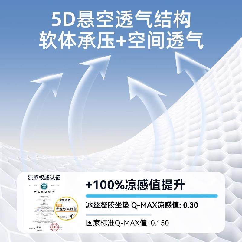 四通用座椅垫汽车垫夏季凉季凝胶冰坐HCH垫垫单风片通垫德国屁屁