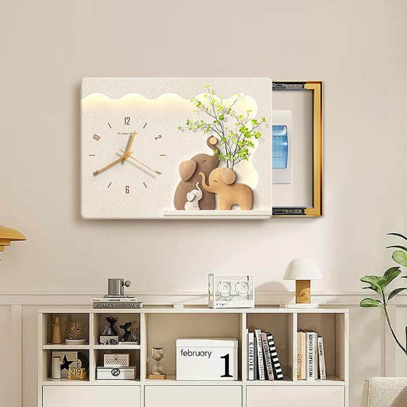 204配电箱挂画时钟壁遮挡装饰画弱电新款大2电表75865655箱钟画表