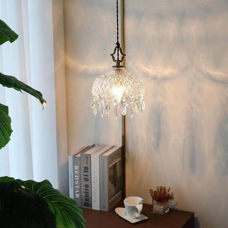 美头式铜玄复古水晶全748水滴小吊灯法式飘窗过道阳台床入户关吧,家装灯饰光源,智能吊灯,淘宝优惠券,粉丝福利购,淘宝优惠卷