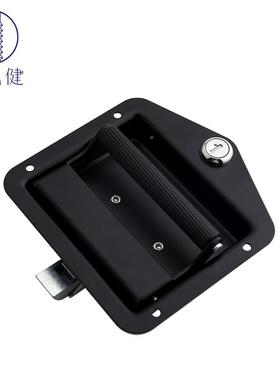 黑色L16070拉手形锁厢式汽锁车房车方平锁拖车面面板碰集装箱门锁