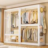 货架衣装 柜用413卧衣室出租房儿童衣物收纳简易组落地洞洞板角家