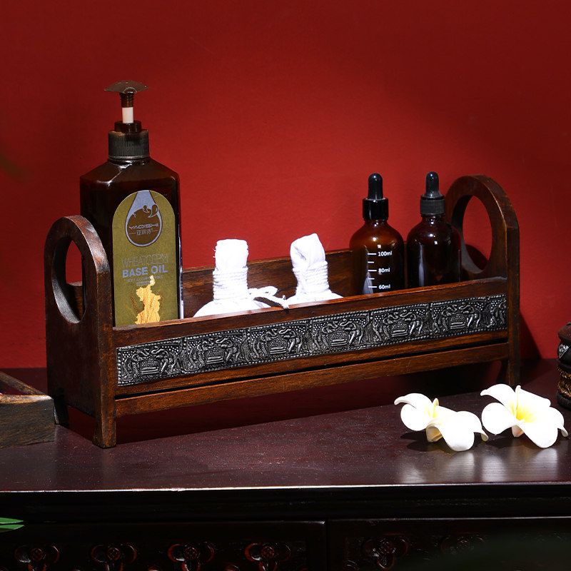 复古实木洗手台置物架木质化妆品收纳架浴室卫生间洗潄台台面架子,收纳整理,桌面收纳盒,淘宝优惠券,粉丝福利购,淘宝优惠卷