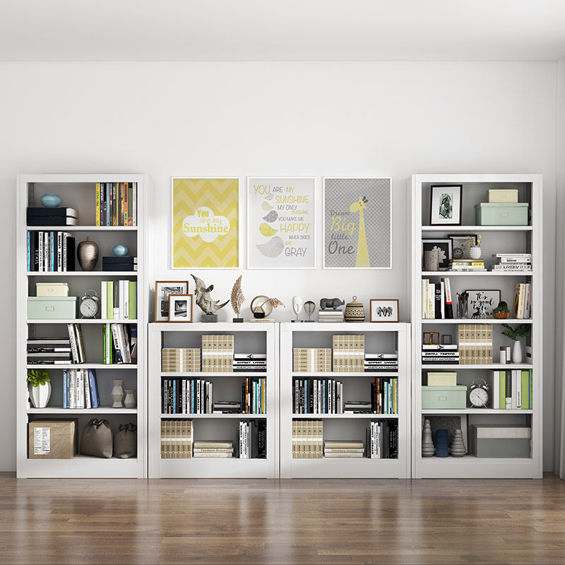 家用钢制书架落地儿童简易书柜置物架书房现代简约铁艺图书馆书架