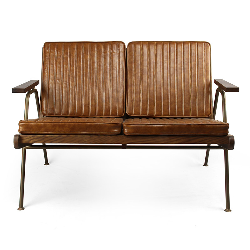 沙发单双人北欧美式乡村复古简约工业风椅酒吧咖啡厅休闲会客皮椅